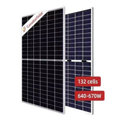 Panel solar bifacial de doble vidrio canadiense de 665W para solución de energía solar residencial
