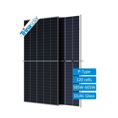 Modulo de doble vidrio bifacial de silicio monocristalino de 585W-605W