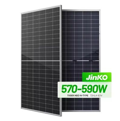 570W-590W Modulo bifacial de doble vidrio monocristalino de media célula para sistema de energía solar