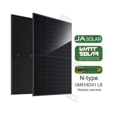 JA Solar 430W-455W Modulo mono de vidrio doble bifacial de tipo N negro completo JAM54D41LB