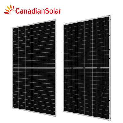 Células de silicio monocristalino 144 Células de vidrio doble Panel fotovoltaico bifacial CanadianSolar